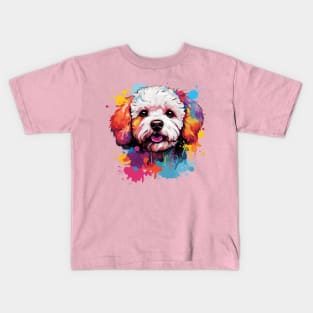 Colorful Bichon Frise Kids T-Shirt